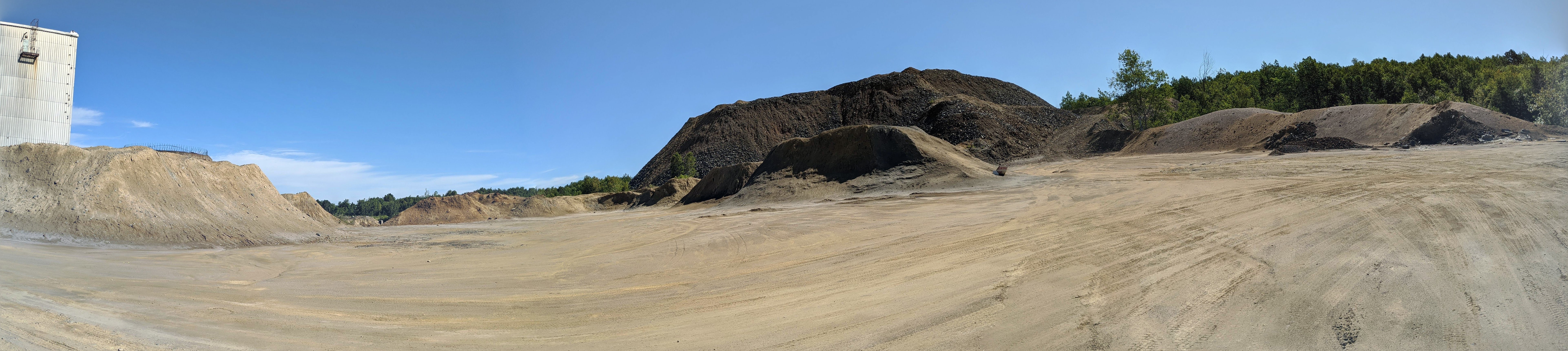 panorama of a mine tailings site